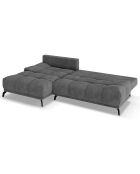 Canapé d'angle Gauche Convertible avec Coffre Velours Cirrus 5 Places gris - 290x182x90 cm