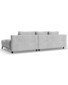 Canapé d'angle Gauche Convertible avec Coffre Velours Cirrus 5 Places gris clair - 290x182x90 cm