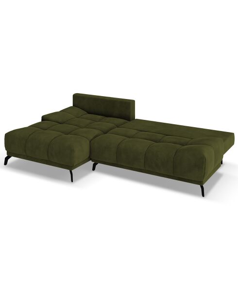 Canapé d'angle Gauche Convertible avec Coffre Cirrus 5 Places vert - 290x182x90 cm