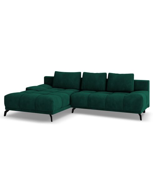 Canapé d'angle Gauche Convertible avec Coffre Cirrus 5 Places vert bouteille - 290x182x90 cm