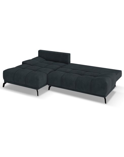 Canapé d'angle Gauche Convertible avec Coffre Velours Cirrus 5 Places gris foncé - 290x182x90 cm