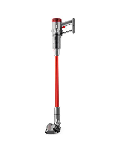 Aspirateur balai 2 en 1 sans fil gris/rouge - 23.5x23x119.5 cm