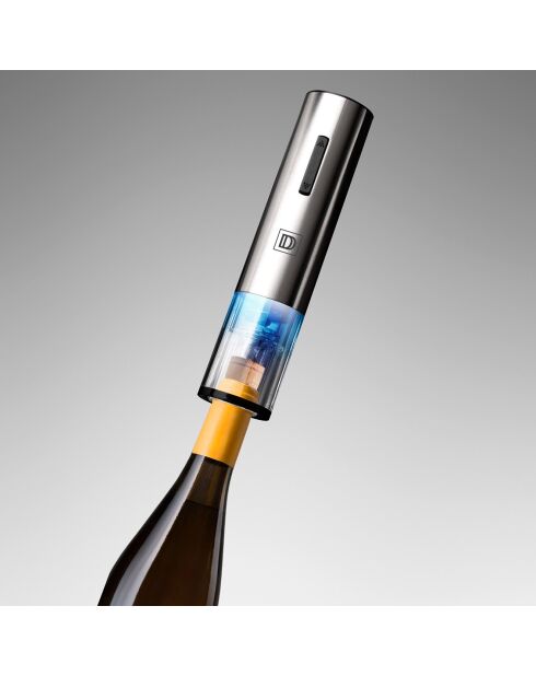 Elektrischer Korkenzieherkasten aus schwarzem Edelstahl - 12x12x20,3 cm