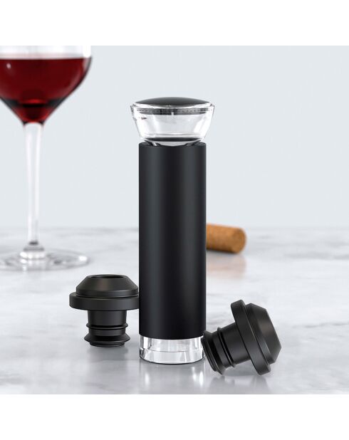 Elektrischer Korkenzieherkasten aus schwarzem Edelstahl - 12x12x20,3 cm