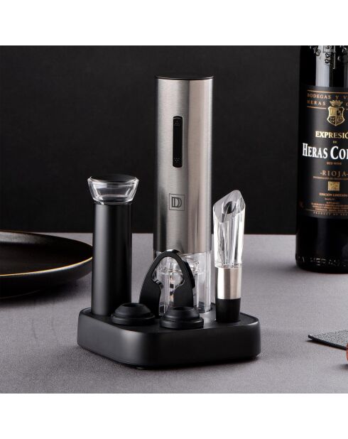 Coffret Tire Bouchon Electrique  noir/inox - 12x12x20.3 cm