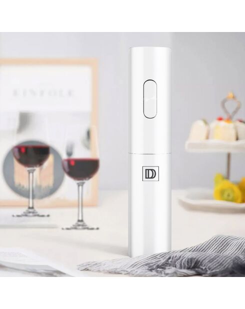 Weißer elektrischer Korkenzieher - 4,8 x 5 x 23,1 cm