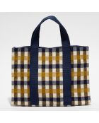Petit Sac Cabas nomade en Coton Carla jaune - 33x24x12 cm