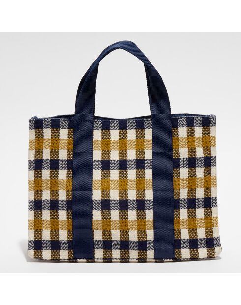 Petit Sac Cabas nomade en Coton Carla jaune - 33x24x12 cm