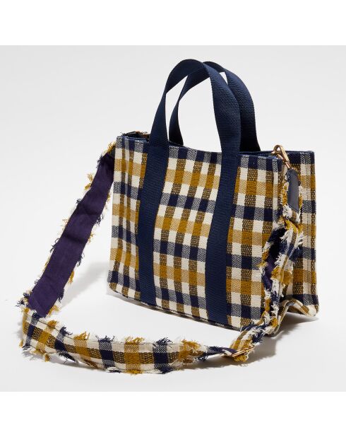 Petit Sac Cabas nomade en Coton Carla jaune - 33x24x12 cm