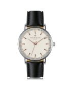 Basel zwart horloge van gemengd leer