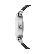 Basel zwart horloge van gemengd leer