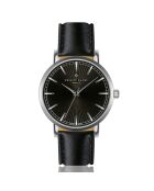 Montre Mixte en Cuir Vernier noire