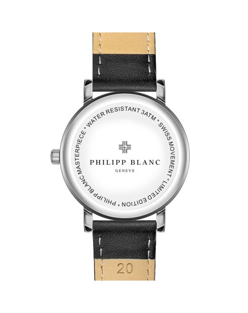 Montre Mixte en Cuir Vernier noire