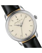 Zurich schwarze Armbanduhr aus gemischtem Leder