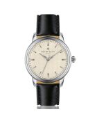 Zurich schwarze Armbanduhr aus gemischtem Leder