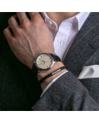 Zurich schwarze Armbanduhr aus gemischtem Leder