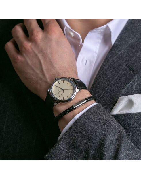 Zurich schwarze Armbanduhr aus gemischtem Leder