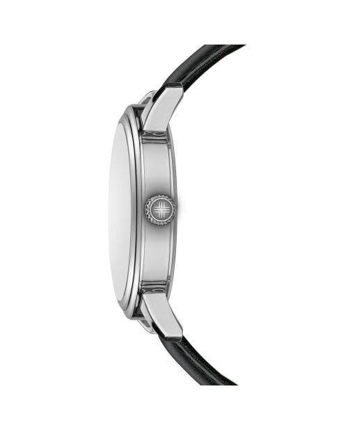 Zurich schwarze Armbanduhr aus gemischtem Leder