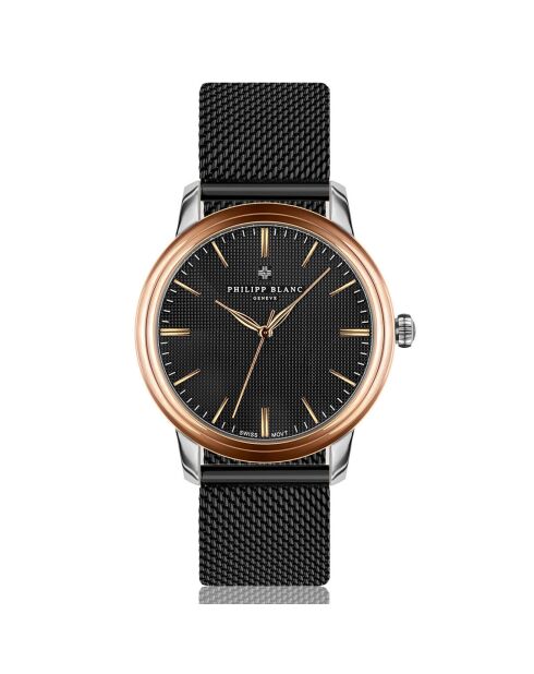 Montre Mixte en Acier Zurich noire