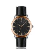 Zurich schwarze Armbanduhr aus gemischtem Leder