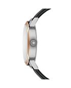 Zurich schwarze Armbanduhr aus gemischtem Leder