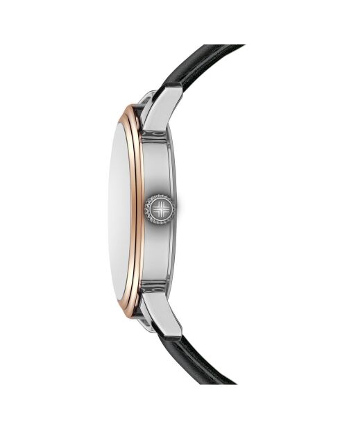 Zurich schwarze Armbanduhr aus gemischtem Leder