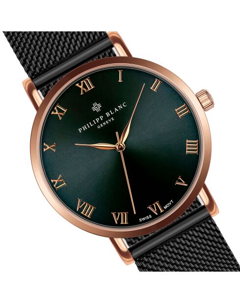 Bern horloge van zwart gemengd staal