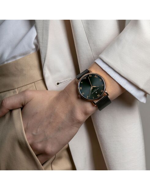 Bern horloge van zwart gemengd staal