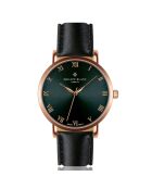 Bern horloge van gemengd leer in zwart