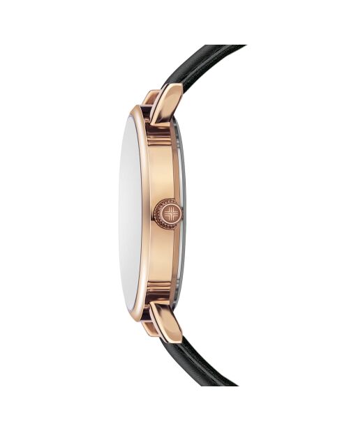 Bern horloge van gemengd leer in zwart