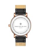 Bern horloge van gemengd leer in zwart