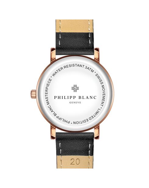 Bern horloge van gemengd leer in zwart