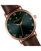 Bern bruin horloge van gemengd leer