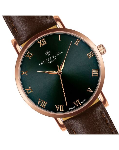 Bern bruin horloge van gemengd leer