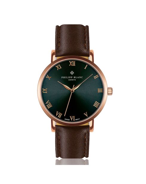 Bern bruin horloge van gemengd leer