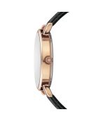 Montre Mixte en Cuir Bern noire