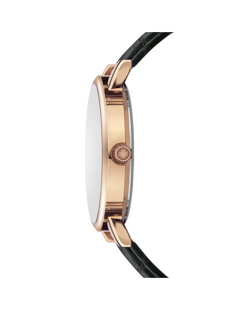 Montre Mixte en Cuir Bern noire