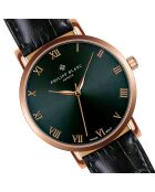 Montre Mixte en Cuir Bern noire