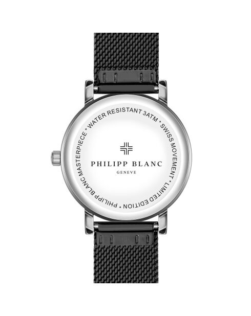 Bern gemengd horloge van zwart zilver en staal