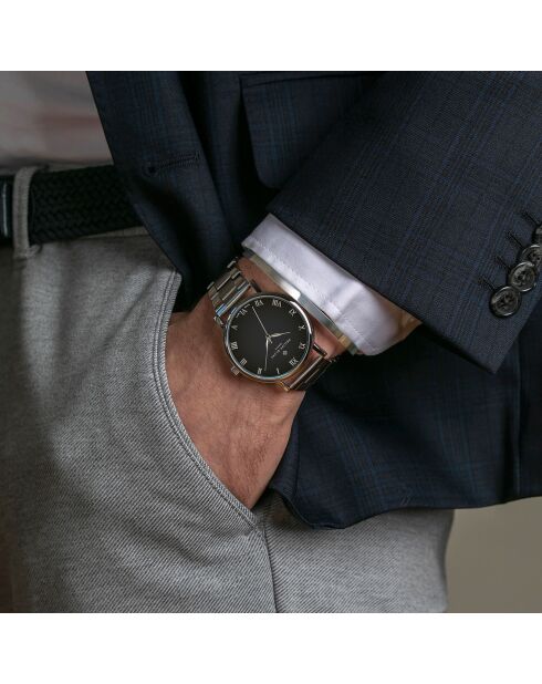 Zilverkleurig Bern horloge van gemengd staal