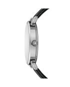 Bern Armbanduhr aus schwarzem und silberfarbenem Mischleder