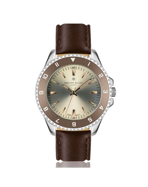 Montre Homme en Cuir Avenches marron