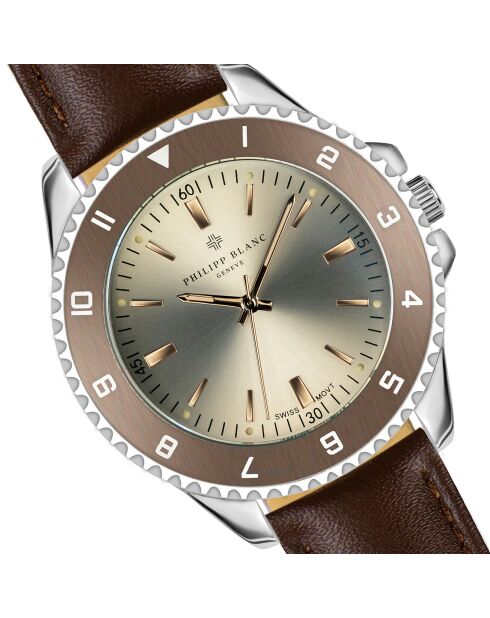 Montre Homme en Cuir Avenches marron