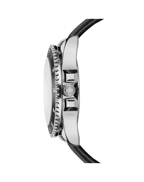 Montre Homme en Cuir Avenches noire