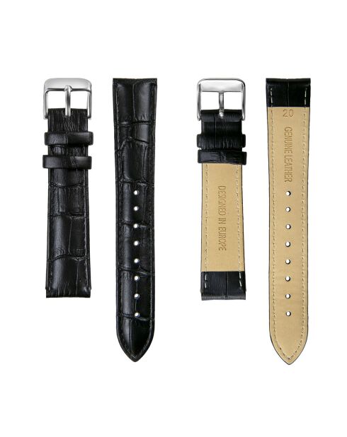 Montre Homme en Cuir Avenches noire