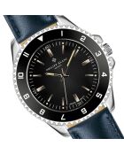 Avenches Herrenuhr aus blauem Leder