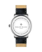 Geneva zwart horloge van gemengd leer