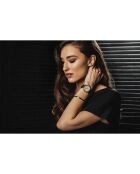 Montreux Damenuhr aus schwarzem und silbernem Leder