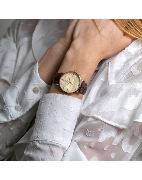 Montre Femme en Cuir Lausanne marron