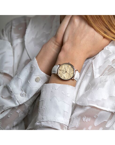 Montre Femme en Cuir Lausanne blanche